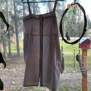 Nostalgic purple flower dress.